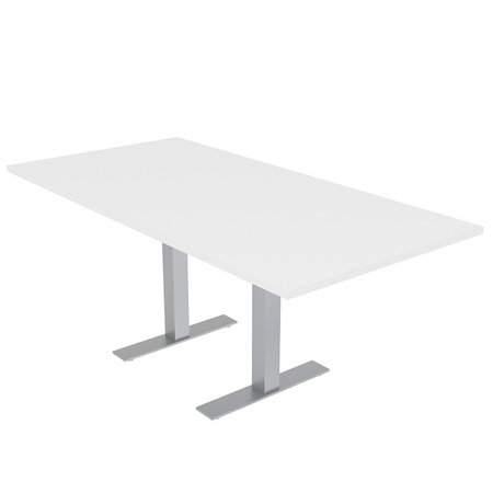 SKUTCHI DESIGNS 6Ft Conference Table T-Legs, Rectangle Shaped, 6 Person Table, Harmony Series, White HAR-REC-36x72-T-XD09